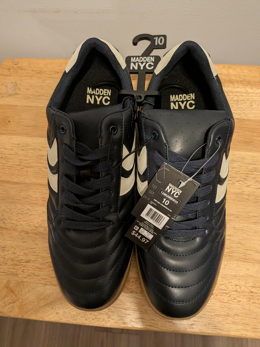 Madden NYC Men’s Navy and White Lace-Up Sneakers